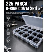 225 Parça O-ring Conta Seti 18 Farklı Ölçü Kauçuk Sızdırmazlık Conta Organizer Kutulu