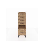Kronos Dolap Tek Raflı 5 Çekmeceli 44x59x134 Çam-Çam