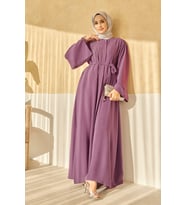 Viona Taşlı Abaya - Leylak