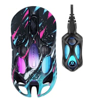 GravaStar Mercury XPro RGB 32.000 DPI Optik Gaming Mouse+8K Dongle, Kablosuz, Neon Graffiti
