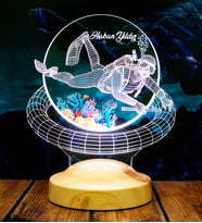 Dalgıç Hediyesi, Balık Adam Hediyesi 3D Led Lamba, Kişiye Özel 3D Led Lamba Scuba Diving Dalgıç Tasarımlı Lamba