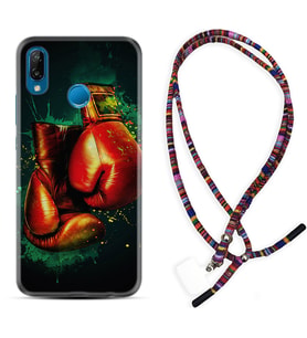 Huawei P20 Lite Mate 10 20 Lite Pro P40 Lite KılıfBoyun Asklı Rasta Silikon Boks Eldiveni 1763