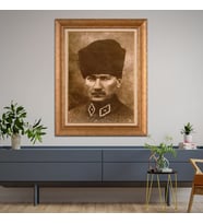 Altın Varaklı Paspartulu Çerçeveli Tablo hb1497