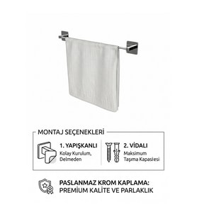 Krom Uzun Havluluk / Havlu Askısı