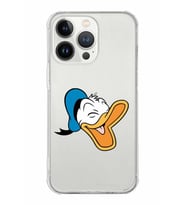 Apple iPhone 13 ProMax Uyumlu Köşe Korumalı Antişok  Kapak Donald Duck Tasarımlı Şeffaf  Kılıf