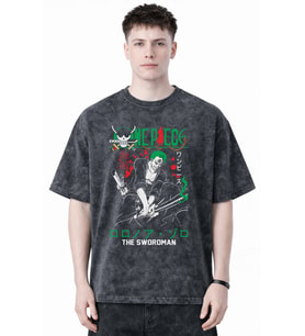 The Swordman Roronoa Zoro One Piece Anime Baskılı Unisex Oversize Eskitme Yıkamalı Tişört