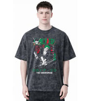 The Swordman Roronoa Zoro One Piece Anime Baskılı Unisex Oversize Eskitme Yıkamalı Tişört