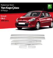 Renault Clio Uyumlu 3 Hatchback Krom Yan Kapı Çıtası 6 Parça 2006-2012 (Karışık)
