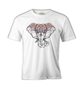 Elephant and Tattoo Beyaz Erkek Tshirt