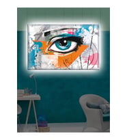 Led Işıklı Yağlı Boya Görünümlü Göz Tablo