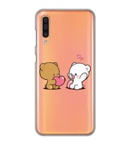 Samsung Galaxy A50 - A30S Uyumlu Kalpli Ayıcıklar Tasarımlı Şeffaf Telefon Kılıfı