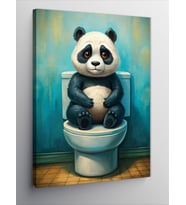 Kanvas Tablo Tuvaletteki Panda