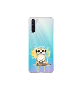 Oppo A91 ile Uyumlu Splash Mirket Tasarımlı Şeffaf Silikon Kılıf