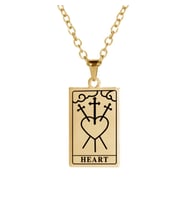 Altın Kaplama Heart Tarot Gümüş Kolye