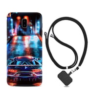 Samsung J6 Plus J7 Prime J7 Pro M20 Kılıf Boyun Askılı Silikon Neon Cars 1724