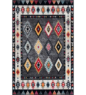 Eliana Home Baskılı, Yıkanabilir Kaymaz Taban Salon Halısı LNA0514 100x150 cm (Siyah)