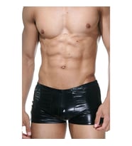 Siyah Deri Erotik Erkek Boxer String Kilot İç Çamaşır