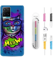 Vivo Y11S Y21S Y20 Y20S Y70 Kılıf Kablo Koruma Spiral Silikon Super Meow 1715