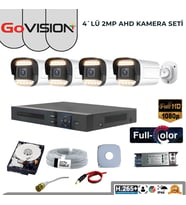 4’LÜ 2MP FULL COLOR 3.6MM LENS 1080P FULLHD WARMLED AHD DIŞ MEKAN SETİ