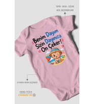 Benim dayım, sizin dayınıza on çeker! Kısa Kollu Bebek Body %100 Pamuk