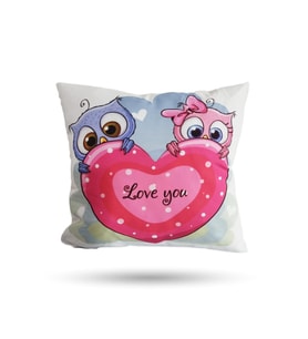 30 cm Love You Baykuşlu Yastık - Renkli Yastık - Çocuk Yastık - Bebek Yastık Elyaf Yastık Hediye (Karışık)