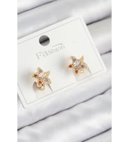 Pirinç Zirkon Taşlı Yıldız Model Gold Renk Çocuk Küpe