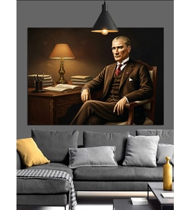 Masada Mustafa Kemal Atatürk Dekoratif Kanvas - Mdf Ahşap Tablo