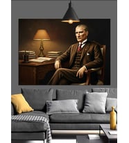Masada Mustafa Kemal Atatürk Dekoratif Kanvas - Mdf Ahşap Tablo
