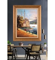 Altın Varaklı  Çerçeveli Paspartulu Tablo ndd628 (Gold)