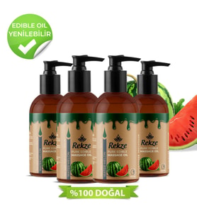 Rekze Doğal 4 Adet Karpuz Özlü Duyusal Ve Aromaterapi Kokulu Masaj Yağı 120 ml