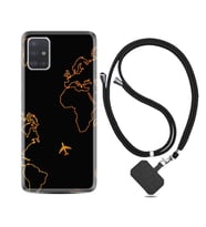 Samsung a71 A72 A73 A7 A9 2018 C7 C9 Kılıf Boyun Askılı Silikon Harita ve Uçak 1777