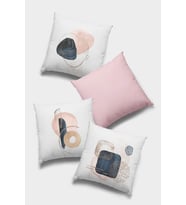 Pudra Modern Çift Taraflı 4'lü Set Kırlent Kılıfı 4KR056