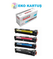 Eko Kartuş Hp Color Laserjet CP1215 (CB540-CB541-CB542-CB543) Set Muadil Toner (Siyah)