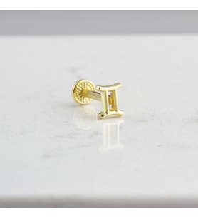 Glorria Altın İkizler Burcu Tragus Piercing