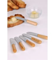 MyBru Terayağ Bal Çikolata Bıçağı, 6 Lı Ahşap Saplı Kahvaltı Spatulası