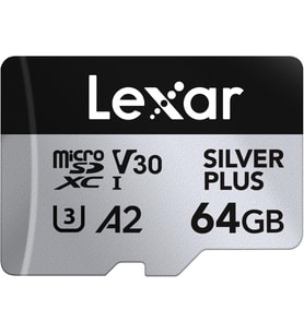 Lexar Silver Plus Micro Sd Kart 64 Gb, 205 Mb/S'Ye Kadar Okuma Hızı, Sd Adaptörlü Hafıza Kartı Micro