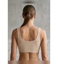 Büyük Beden Kalın Askılı Çıkarılabilir Pedli Fitilli Pamuk Büstiyer Bralet Atlet Spor Sütyen Crop To
