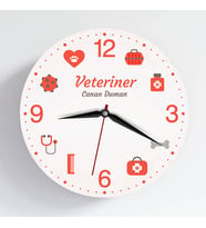 Veterinere Hediye Kişiye Özel Duvar Saati