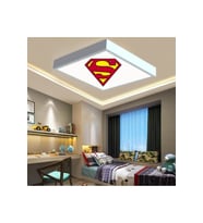 Super Man Çocuk Led Avize-60w Güçlü Aydınlatma-60x60 Beyaz Homojen Işık-modern Tasarım Baskılı