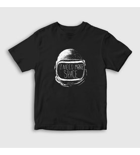 Presmono Unisex Çocuk Siyah More Space V2 Astronaut Space Astronot Uzay T-Shirt 282712tt