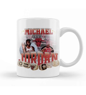 Vintage MJ Michael Jordan Kupa Bardak Porselen