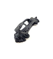 Antika Tarz Dekoratif Pirinç Doğa Kapı Tokmağı, Taktak - 205x73 mm, Oksit (Standart)