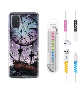 Samsung a71 A72 A73 A7 A9 2018 C7 C9 Kılıf Kablo Koruma Spiral Silikon Time 1749