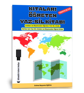 Kıtaları ve Okyanusları Öğreten YAZ-SİL Kitabı