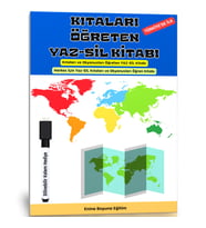 Kıtaları ve Okyanusları Öğreten YAZ-SİL Kitabı