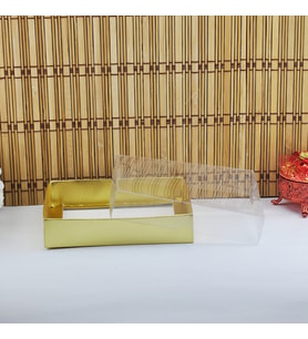 Asetat Kapaklı Karton Kutu 15X15X3 (50 Adet)  Gold