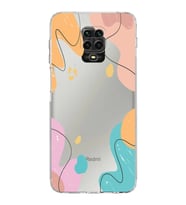 Xiaomi Redmi Note 9 Pro  Kamera Korumalı Kapak Karışık Renkler Tasarımlı Şeffaf  Kılıf