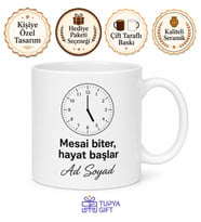 Mesai Bitimini Saniye Saniye Sayan Çalışan Kupa Bardak Ofis Hediye