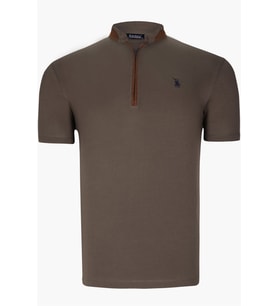 T8571 DEWBERRY FERMUARLI ERKEK T-SHIRT-KOYU HAKİ