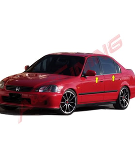 Honda Civic Krom Cam Çıtası Tk 1996-2002 4Prç Paslanmaz Çelik